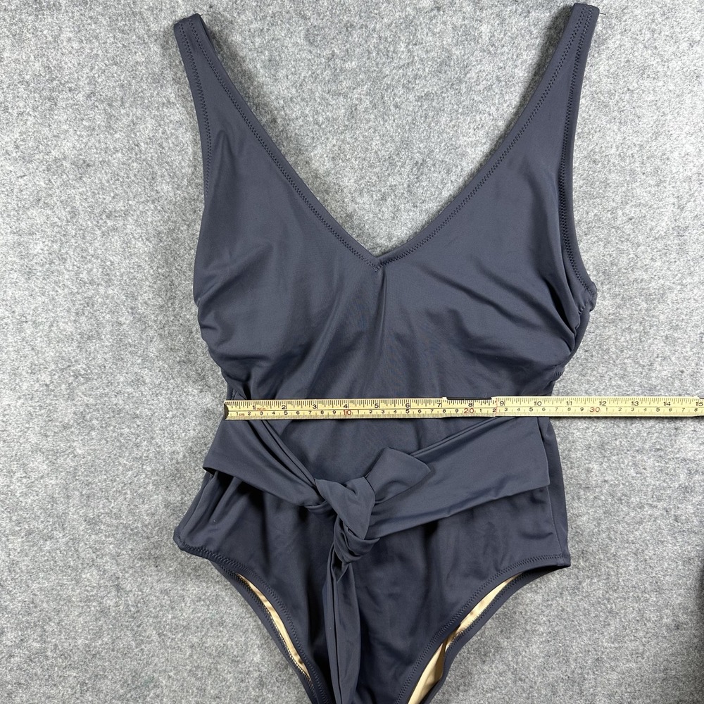 Shade & Shore Tie-Front One Piece Swimsuit Small Black Cutout Back - Picture 5 of 8